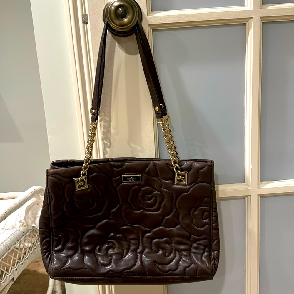 Kate Spade purse- Brown with Rose detailing